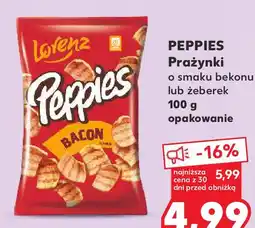 Kaufland Peppies Prażynki o smaku bekonu lub żeberek oferta