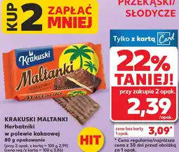 Kaufland Krakuski Maltanki Herbatniki w polewie kakaowej oferta