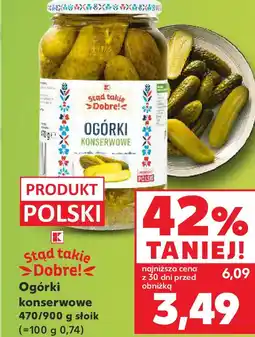 Kaufland Ogórki konserwowe 470/900 g słoik oferta