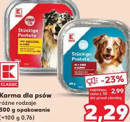 Kaufland CLASSIC Karma dla psów różne rodzaje 300 g opakowanie oferta