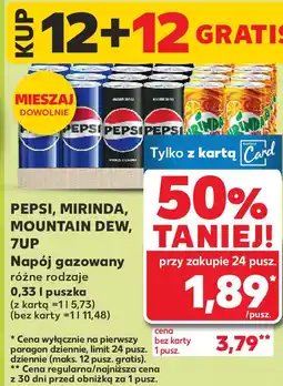 Kaufland Napój gazowany różne rodzaje (Pepsi, Mirinda, Mountain Dew, 7UP) 0,33 l puszka oferta