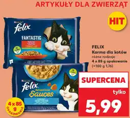 Kaufland FELIX Karma dla kotów różne rodzaje 4 x 85 g opakowanie oferta