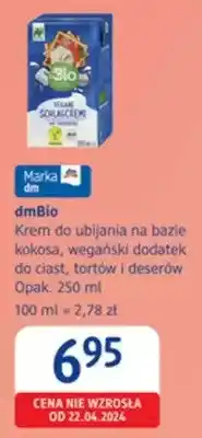dm drogerie markt Krem do ubijania na bazie kokosa, wegański dodatek do ciast, tortów i deserów oferta