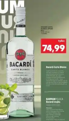 Kaufland BACARDI CARTA BLANCA, SPICED RUM, 37,5% alk., 1 l butelka oferta
