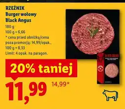 Lidl Burger wołowy Black Angus oferta