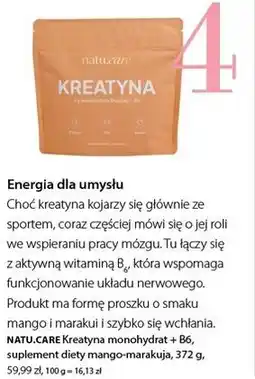 Hebe NATU.CARE Kreatyna monohydrat + B6, suplement diety mango-marakuja, 372 g oferta