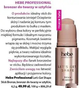 Hebe Hebe Professional Let's Get Shape Stick Bronze, bronzer do twarzy w sztyfcie oferta