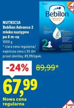 Lidl NUTRICIA Bebilon Advance 2 mleko następne po 6 m-cu oferta