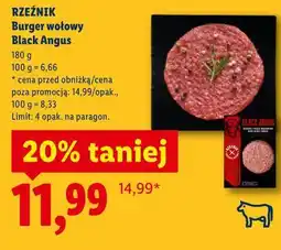 Lidl RZEŹNIK Burger wołowy Black Angus oferta