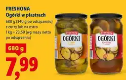 Lidl FRESHONA Ogórki w plastrach z curry lub na ostro oferta