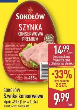 ALDI Sokołów Szynka konserwowa Premium oferta