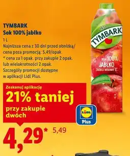Lidl Tymbark Sok 100% jabłko oferta