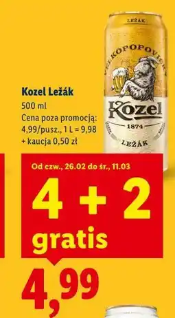Lidl Kozel Ležák oferta
