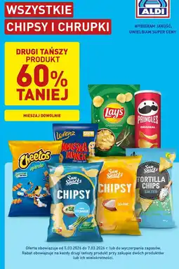 ALDI Wszystkie chipsy i chrupki oferta