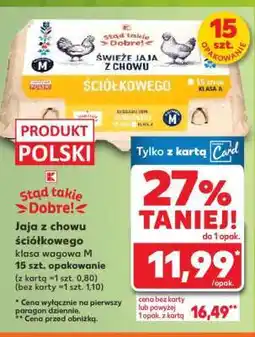 Kaufland Jaja z chowu ściółkowego klasa wagowa M 15 szt. opakowanie oferta