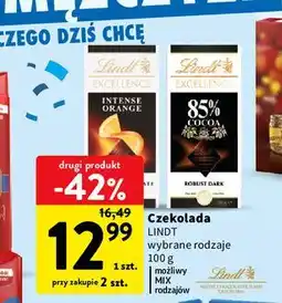 Intermarche Czekolada 85 % cocoa Lindt Excellence oferta