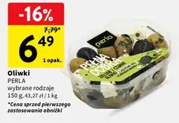 Intermarche Antipasti zielone i czarne oliwki z kostkami sera Perla oferta