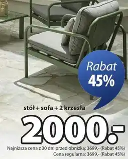 JYSK Stół + sofa + 2 krzesła TEGLUM oferta