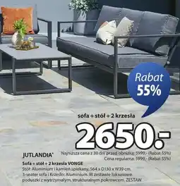 JYSK Sofa + stół + 2 krzesła oferta