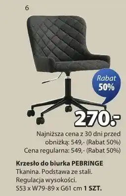 JYSK Krzesło do biurka PEBRINGE oferta