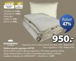 JYSK Kołdra z puchą gęsiego Loftet oferta