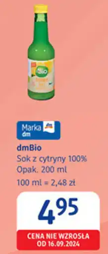 dm drogerie markt DmBio Sok z cytryny 100% oferta