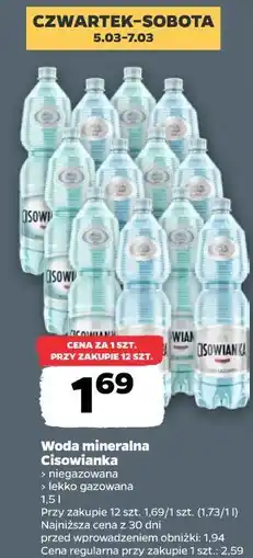 Netto Woda mineralna Cisowianka oferta