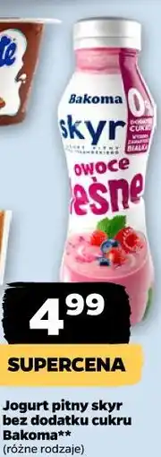 Netto Jogurt pitny skyr bez dodatku cukru Bakoma (różne rodzaje) oferta