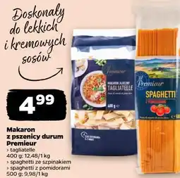 Netto Makaron z pszenicy durum Premieur (tagliatelle, spaghetti ze szpinakiem, spaghetti z pomidorami) oferta