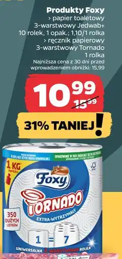 Netto Ręcznik papierowy Foxy Tornado 3-warstwowy 1 rolka oferta