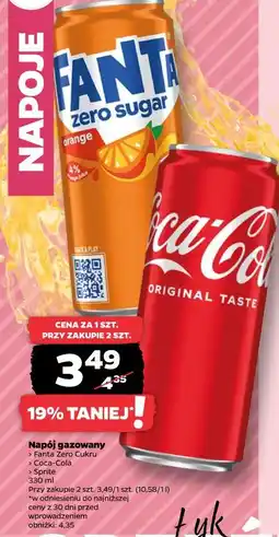 Netto Napój gazowany Fanta Zero Cukru / Coca-Cola / Sprite oferta