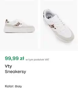 Deichmann Vty Sneakersy białe oferta