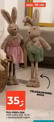 Dealz Duży stojący zając różne wzory z teleskopowymi nogami oferta