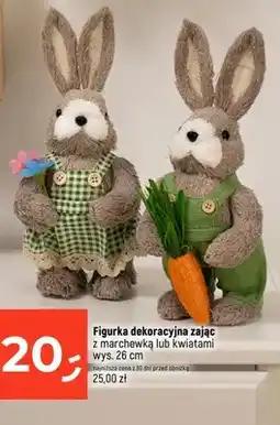 Dealz Figurka dekoracyjna zając z marchewką lub kwiatami oferta