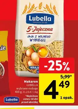 Intermarche Makaron 4-jajeczny jaja z wolnego wybiegu krajaneczka Lubella oferta