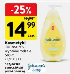Intermarche Płyn do mycia ciała i włosów 3w1 łagodny Johnson's Baby oferta