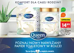 Biedronka Nawilżany papier toaletowy w rolce Queen Aloe Vera, 75 szt. + zapas, 80 szt oferta