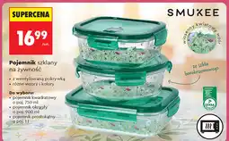 Biedronka Pojemnik szklany na żywność Smukee: kwadratowy, okrągły, prostokątny oferta