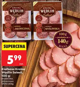 Biedronka Kiełbasa Kraina Wędlin Select, 100 g: myśliwska, jałowcowa oferta