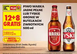 Biedronka Piwo Warka Jasne Pełne lub Tyskie Gronie oferta