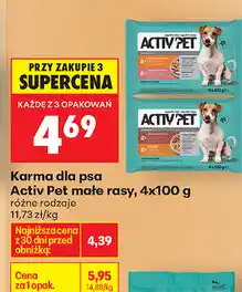 Biedronka Karma dla psa Activ Pet małe rasy, 4x100 g (różne rodzaje) oferta