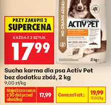 Biedronka Sucha karma dla psa Activ Pet bez dodatku zbóż oferta