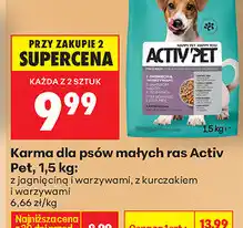 Biedronka Karma dla psów małych ras Activ Pet, 1,5 kg (z jagnięciną i warzywami, z kurczakiem i warzywami) oferta