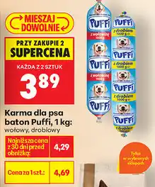Biedronka Karma dla psa baton Puffi, 1 kg (wołowy, drobiowy) oferta