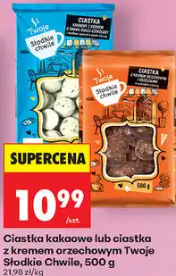 Biedronka Ciastka kakaowe lub z kremem orzechowym Twoje Słodkie Chwile oferta