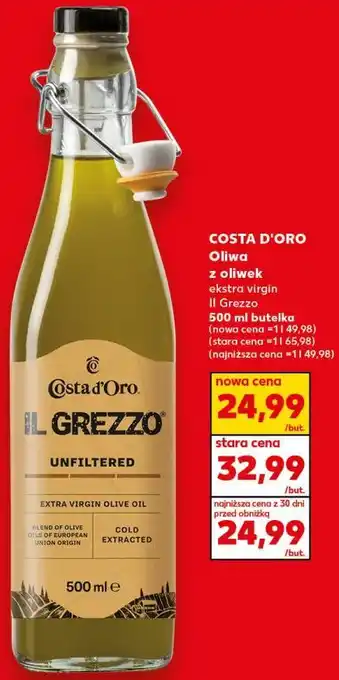 Costa d'Oro Oliwa z oliwek ekstra virgin Il Grezzo 500 ml butelka