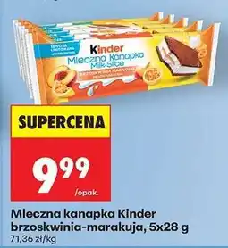 Biedronka Mleczna kanapka Kinder brzoskwinia-marakuja, 5x28 g oferta