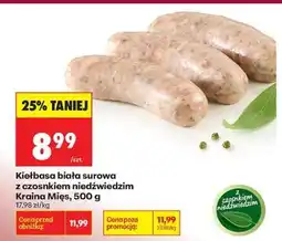 Biedronka Kiełbasa biała surowa z czosnkiem niedźwiedzim Kraina Mięs , 500 g oferta