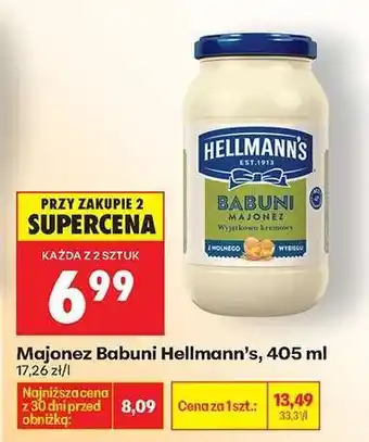 Biedronka Majonez Babuni Hellmann's, 405 ml oferta