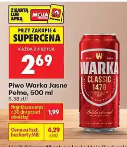 Biedronka Piwo Warka Jasne Pełne , 500 ml oferta